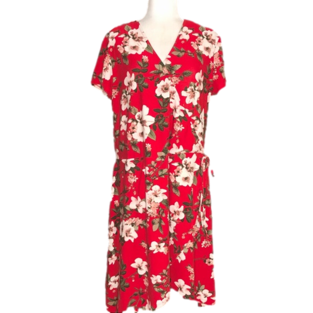 J for Justify red floral dress